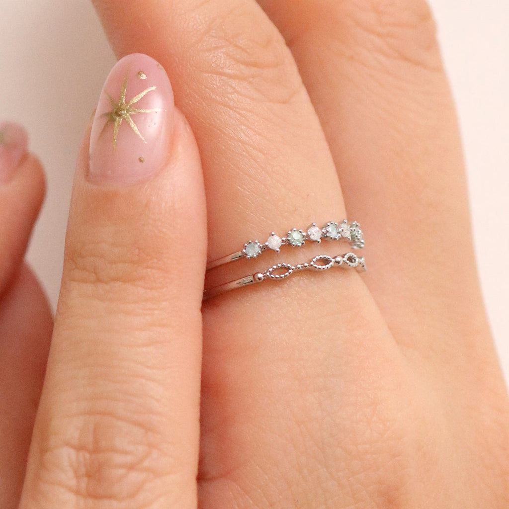 Peridot Cubic Layered Ring